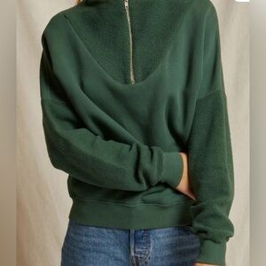 PERFECTWHITETEE green quarter zip sweatshirt medium